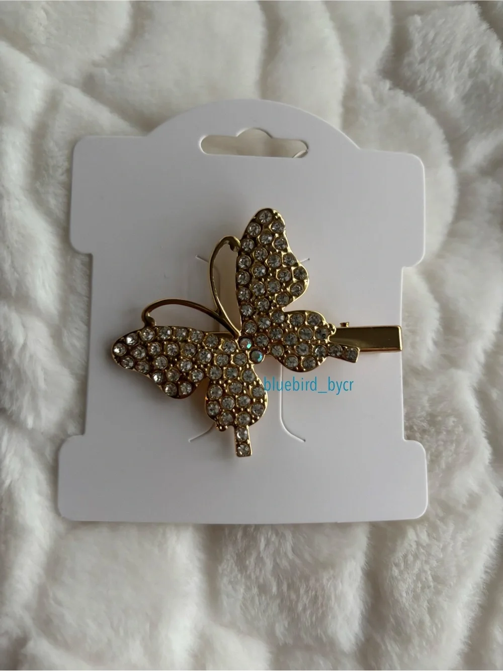 Gold Butterfly Crystal Hair Pin
